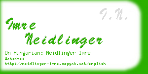 imre neidlinger business card